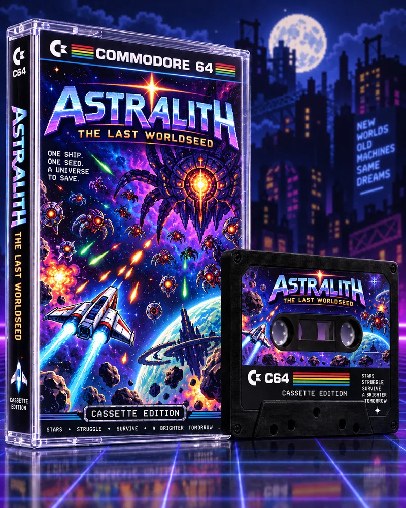Astralith: The Last Worldseed — Commodore 64 native title artwork