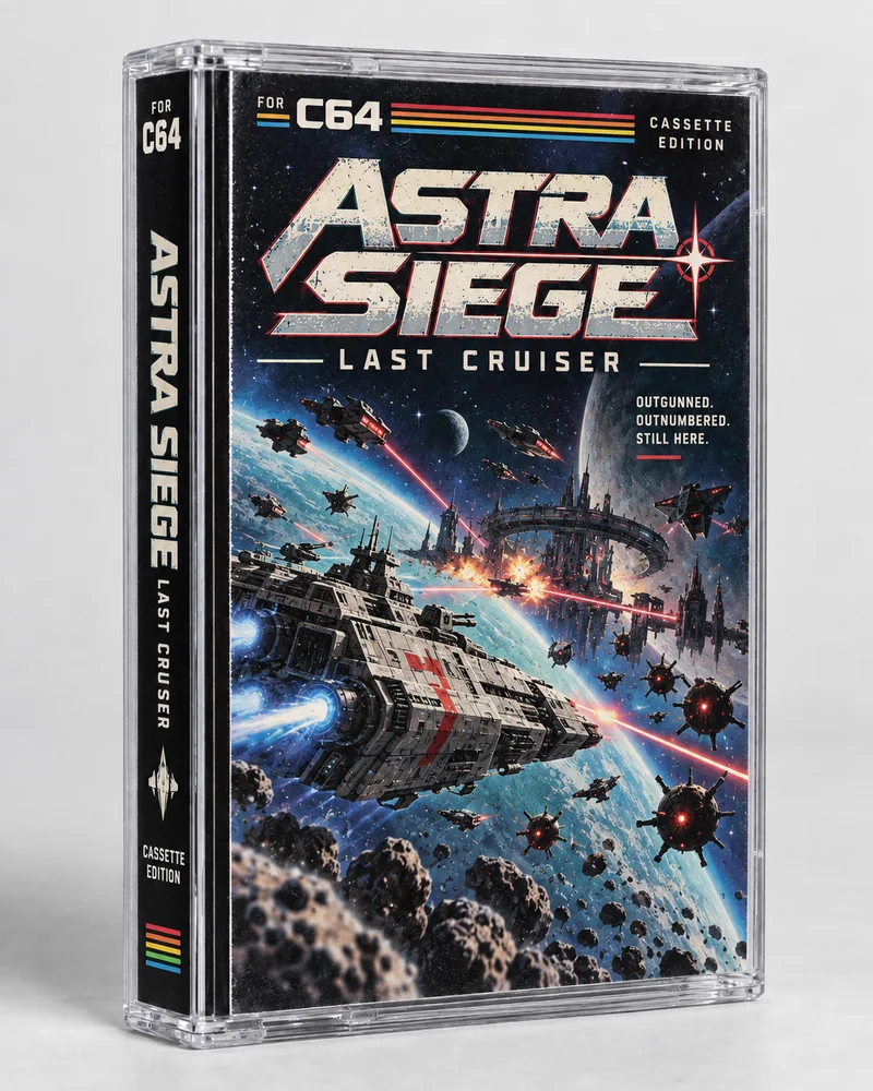 Astra Siege: Last Cruiser — Commodore 64 native title artwork
