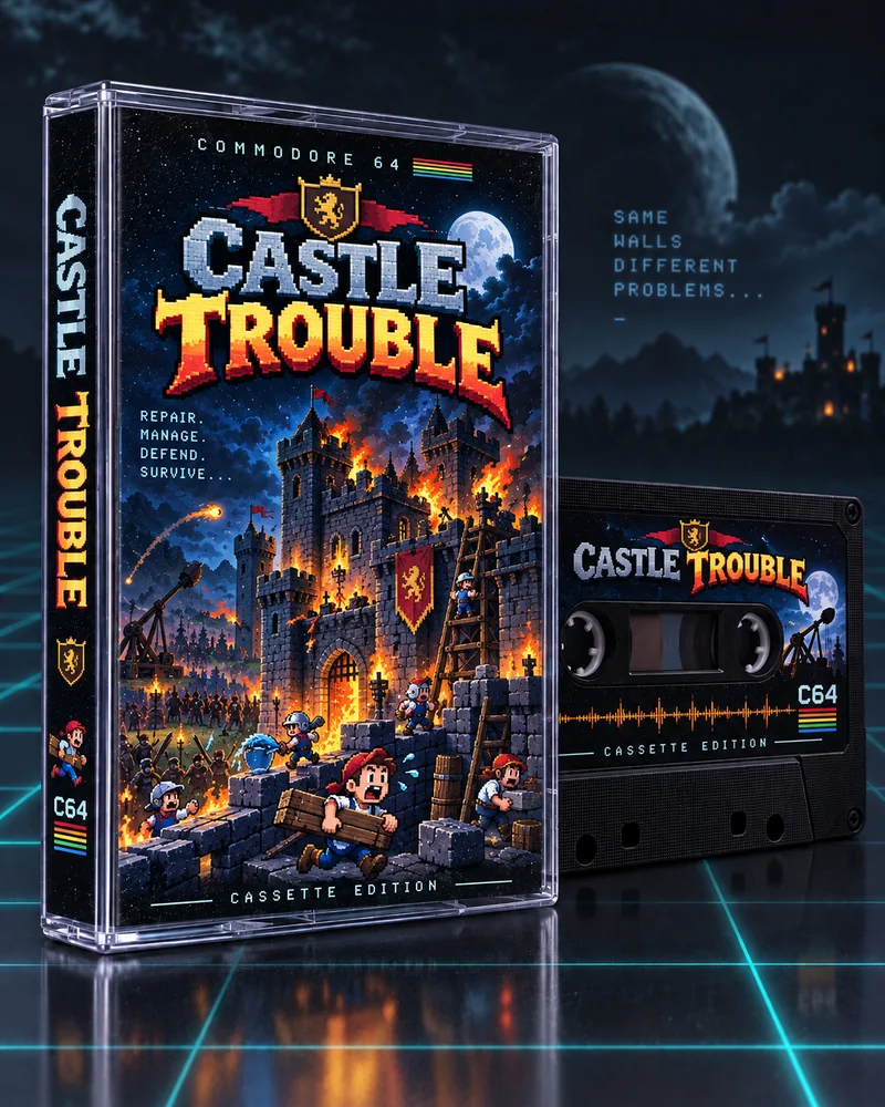 Castle Trouble — Commodore 64 native title artwork