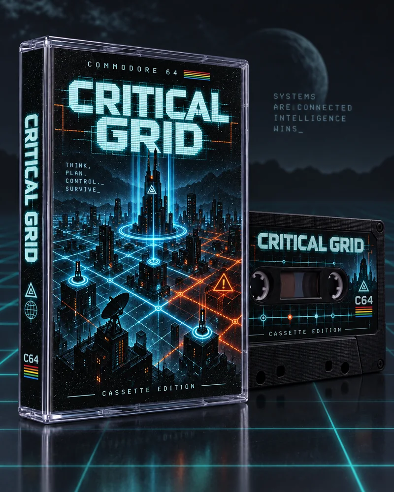 Critical Grid — Commodore 64 native title artwork