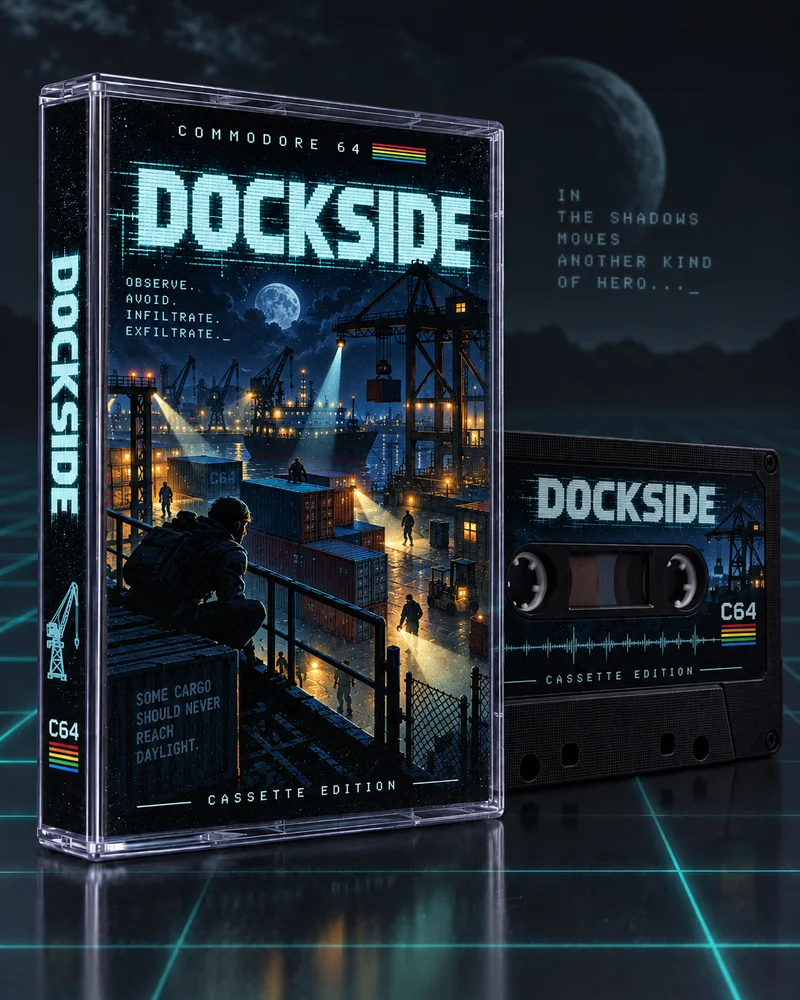 Dockside — Commodore 64 native title artwork