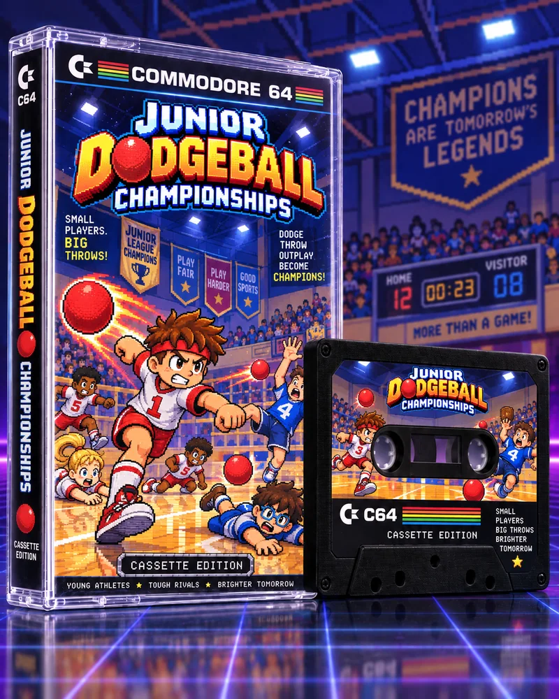 Junior Dodgeball Championships — Commodore 64 native title artwork