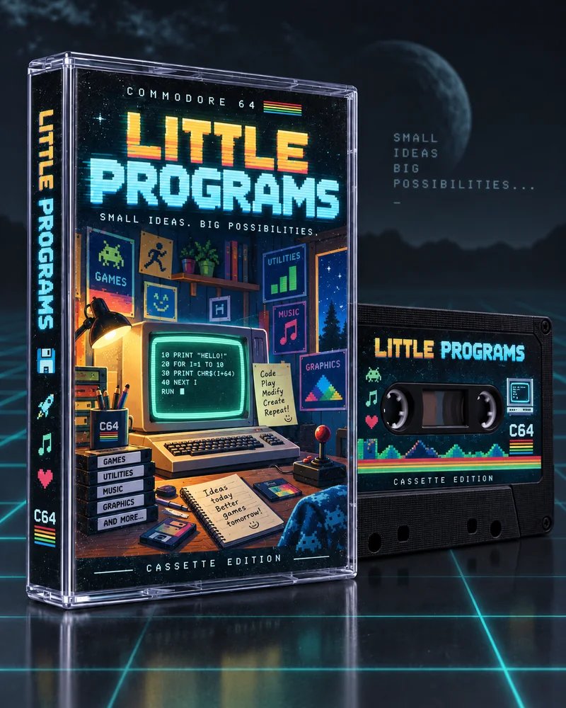 Little Programs — Commodore 64 native title artwork