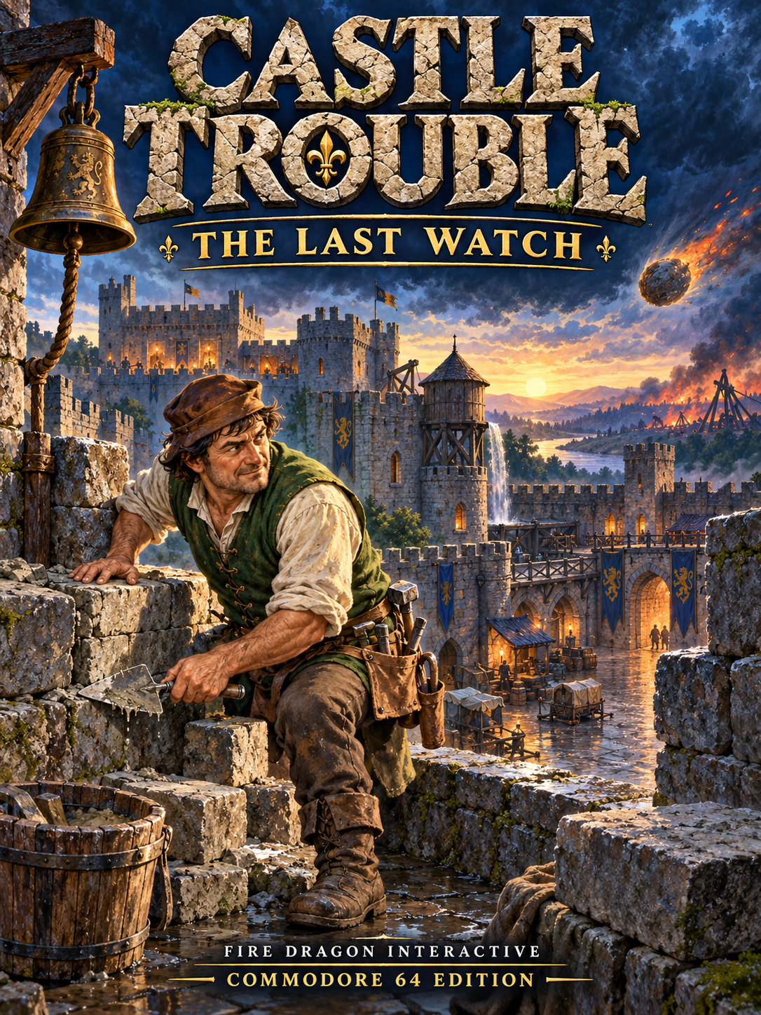Castle Trouble — Commodore 64 cover illustration