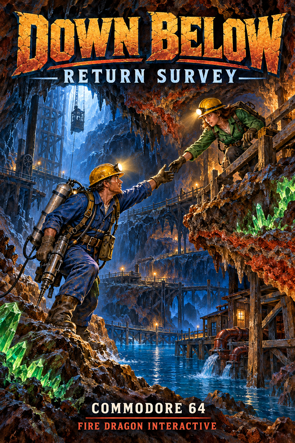 Down Below — Commodore 64 cover illustration