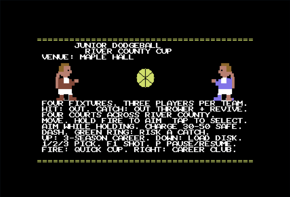 Junior Dodgeball Championships — Commodore 64 game screenshot 1