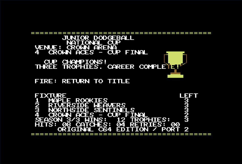 Junior Dodgeball Championships — Commodore 64 game screenshot 7