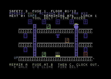 Night Shift — Commodore 64 game screenshot 2