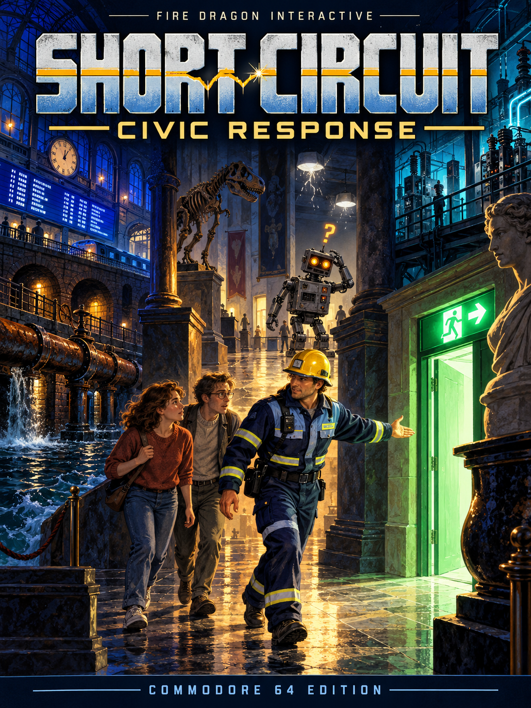 Short Circuit — Commodore 64 cover illustration