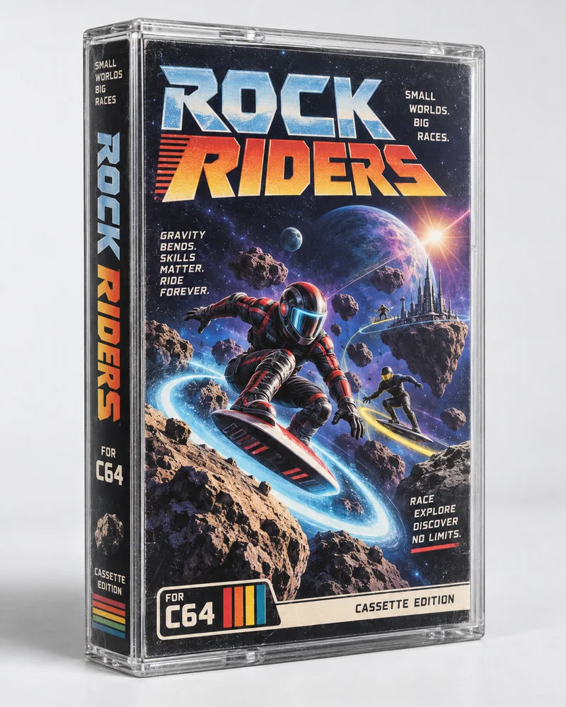 Rock Riders — Commodore 64 native title artwork