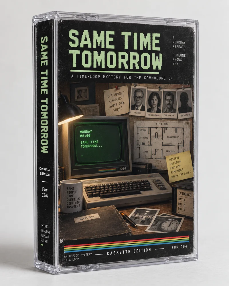 Same Time Tomorrow — Commodore 64 native title artwork