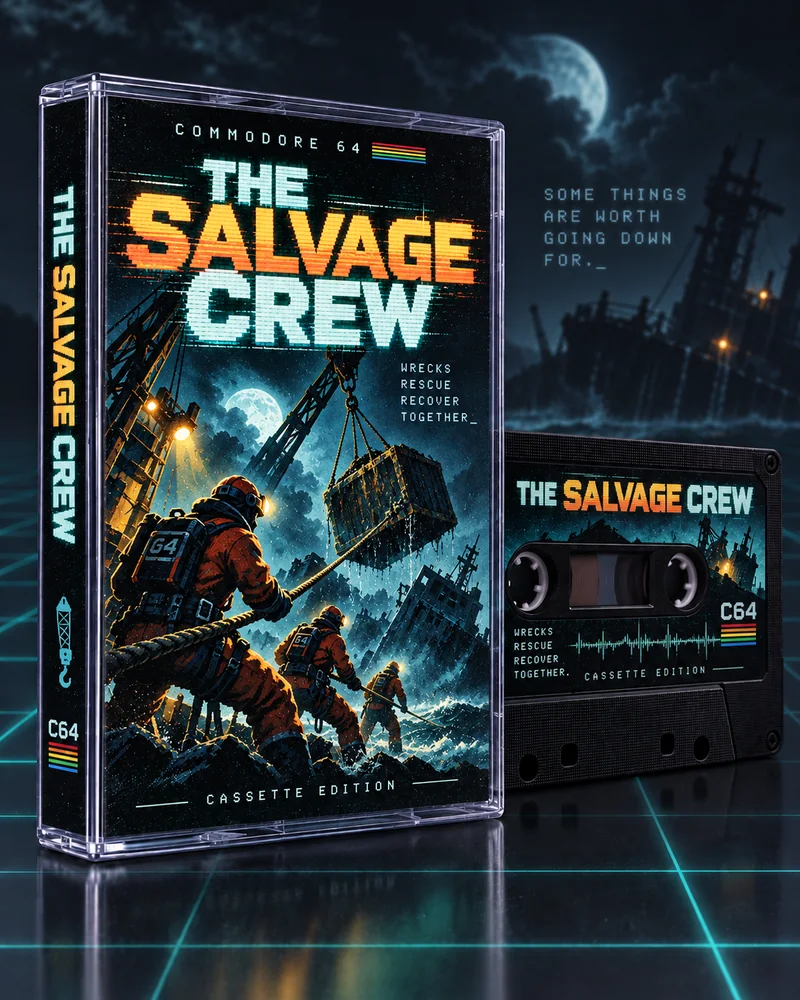 The Salvage Crew — Commodore 64 native title artwork
