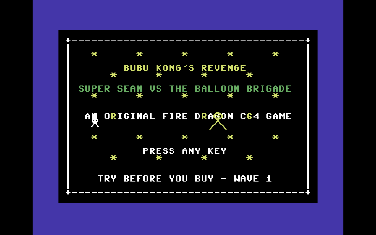 Bubu Kong’s Revenge — Commodore 64 runtime screenshot 1