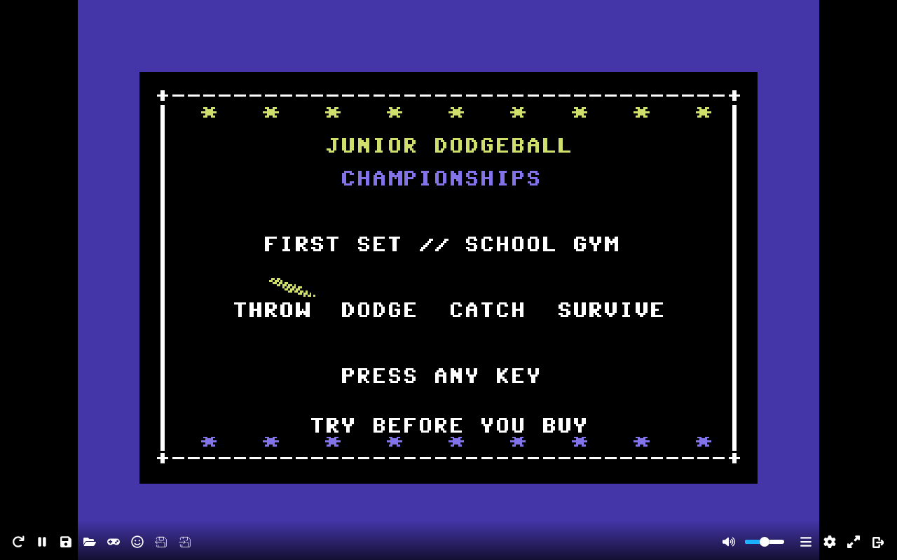 Junior Dodgeball Championships — Commodore 64 runtime screenshot 4