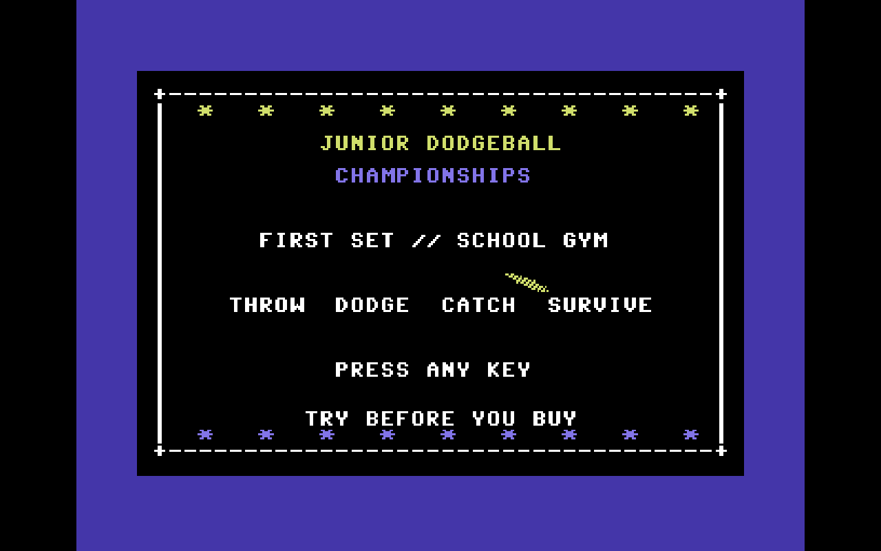 Junior Dodgeball Championships — Commodore 64 runtime screenshot 1