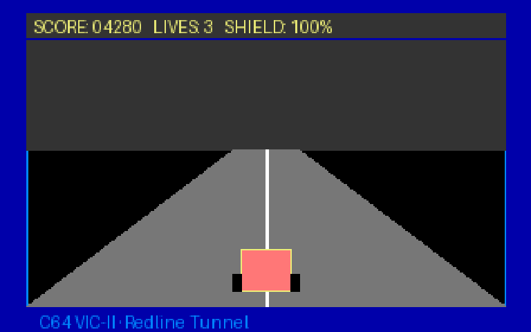 Redline Tunnel — Commodore 64 runtime screenshot 1