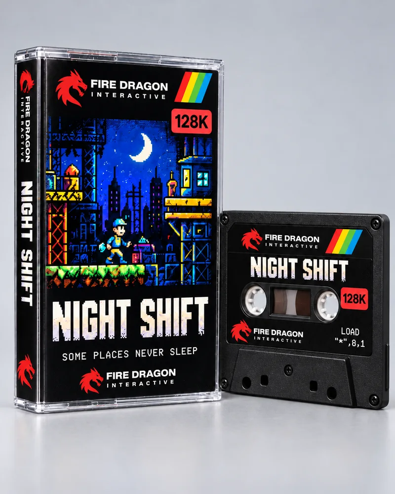 Night Shift — ZX Spectrum 128K native title artwork