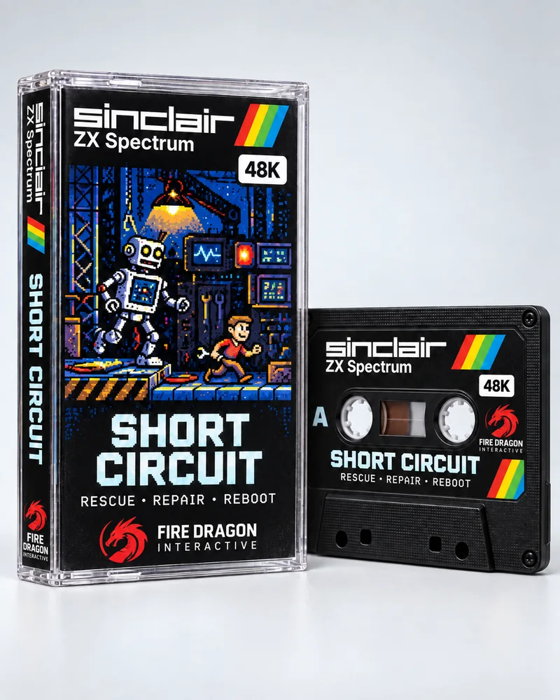 Short Circuit — ZX Spectrum 48K native title artwork